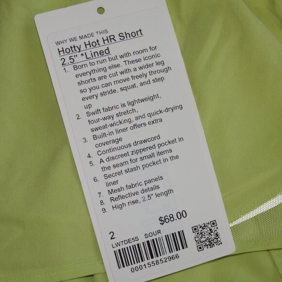 Women's Size 2 Lululemon Hotty Hot High-Rise Lined Short 2.5" Inseam, Like New - Picture 6 of 6